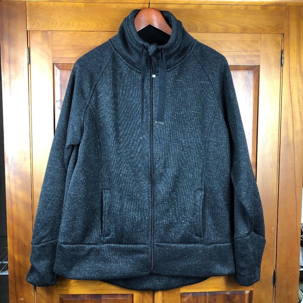 Danskin Now Gray Zip Front Sweatshirt Comfy Athleisure Gym Outdoor Comfy